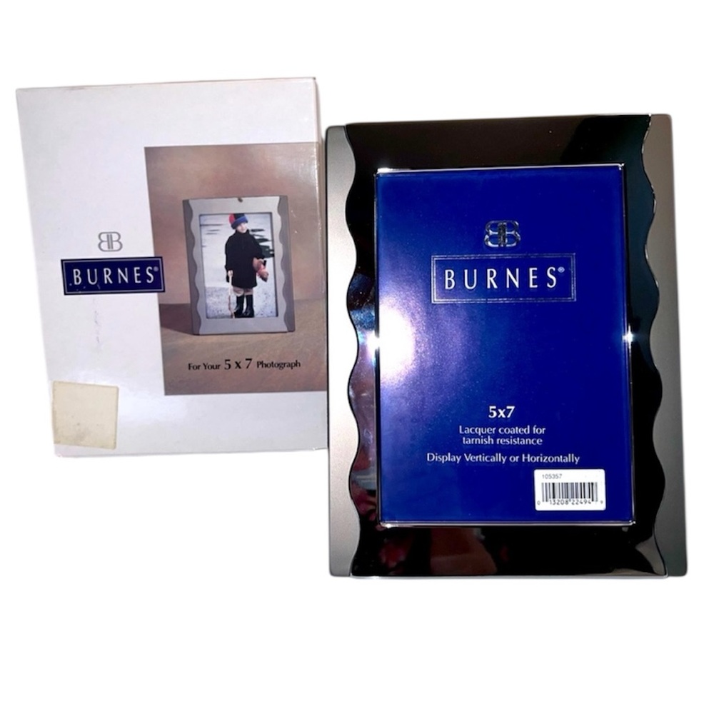 Silver Burnes of Boston 5 x 7 Metallic Picture Frame.  New with Tags.